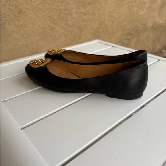 Tory Burch Benton Ballet Flats in Black Nappa Leather - Picture 4 of 16